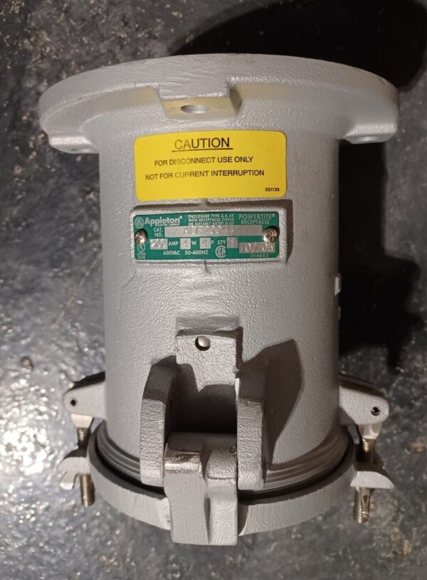 Appleton Electric Pin and Sleeve Receptacle, Part No: ADR20044, 200Amp, 600V