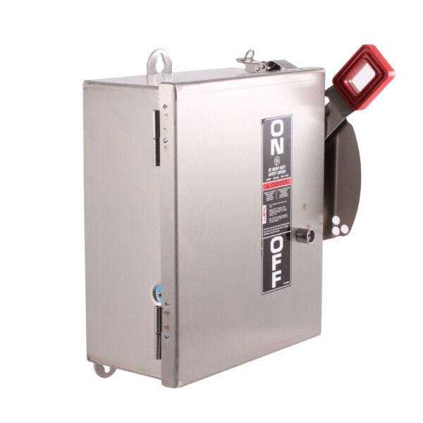 GE (General Electric) Heavy-Duty Non-Fusible Safety Switch, Part No: THN3361SS, Material: Stainless Steel, 30Amp 600V